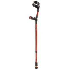 Flexyfoot Comfort Grip Double Adjustable Red Crutch For The Right Hand