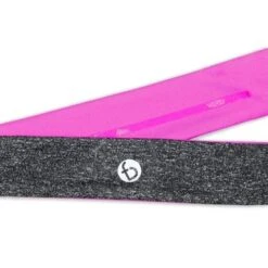 FlipBelt Sports Headband For Men And Women (Heather Grey/Pink)