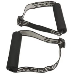 Cando Handle With Adjustable Webbing For Band/Tubing 1 Pair