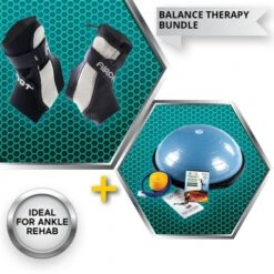 Aircast A60 Ankle Brace Pair And BOSU Ball Balance Training Bundle