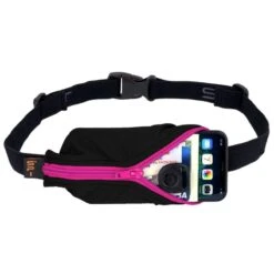 SPIbelt Running Belt With Large Pocket (Black & Pink Zip)