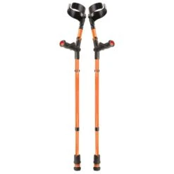 Flexyfoot Comfort Grip Double Adjustable Orange Crutches (Pair)