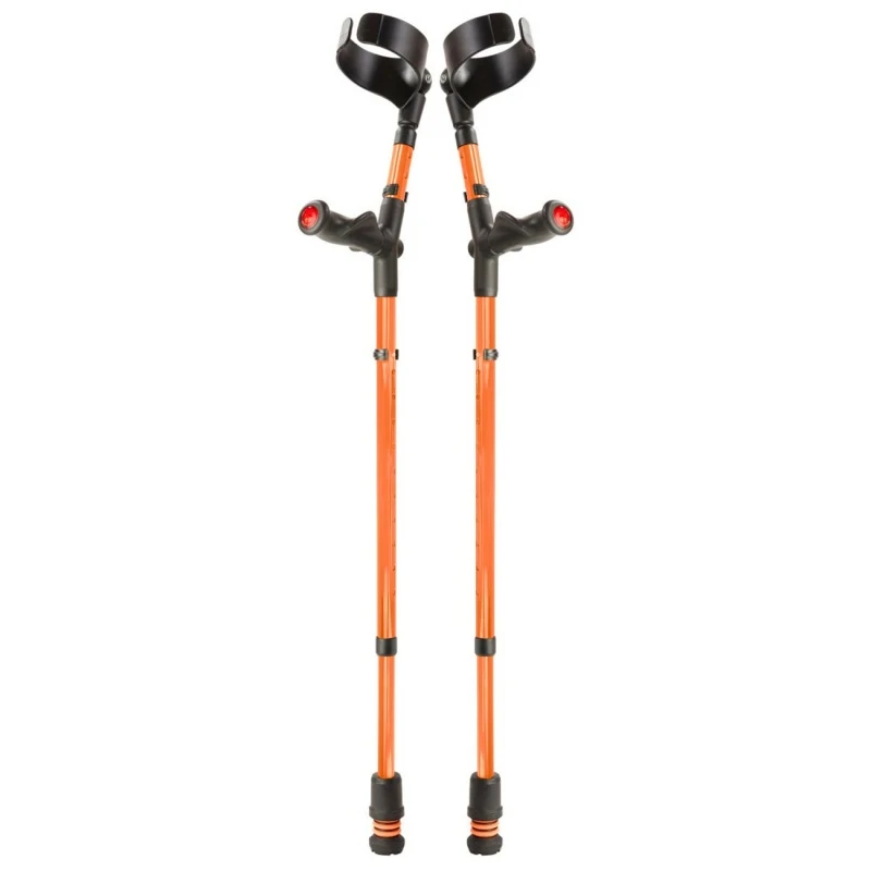 Flexyfoot Comfort Grip Double Adjustable Orange Crutches (Pair) 1 Flexyfoot Comfort Grip Double Adjustable Orange Crutches (Pair)