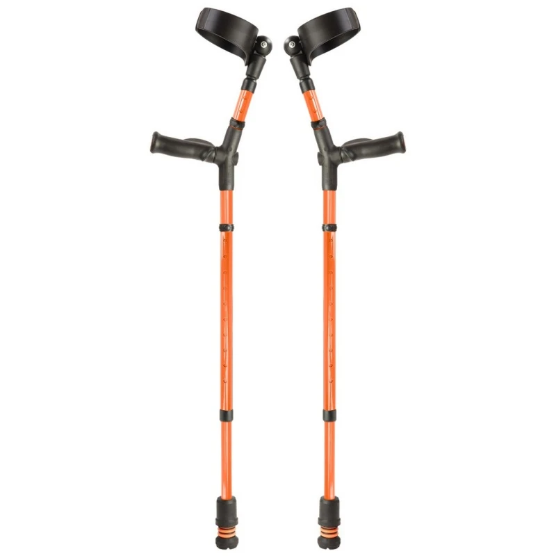 Flexyfoot Comfort Grip Double Adjustable Orange Crutches (Pair) 2 Flexyfoot Comfort Grip Double Adjustable Orange Crutches (Pair) - Image 2