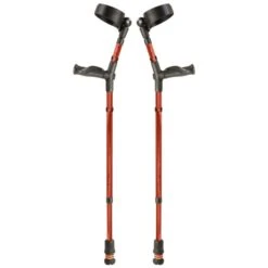 Flexyfoot Comfort Grip Double Adjustable Red Crutches (Pair)