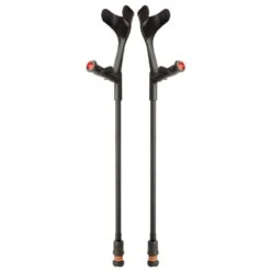 Flexyfoot Comfort Grip Open Cuff Black Crutches (Pair)
