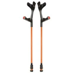 Flexyfoot Comfort Grip Open Cuff Orange Crutches (Pair)