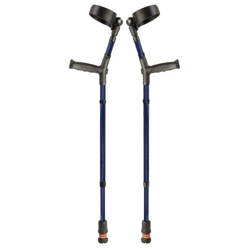Flexyfoot Standard Soft Grip Handle Closed Cuff Blue Crutches (Pair) 2 Flexyfoot Standard Soft Grip Handle Closed Cuff Blue Crutches (Pair) - Image 2