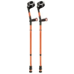 Flexyfoot Standard Soft Grip Handle Closed Cuff Orange Crutches (Pair)