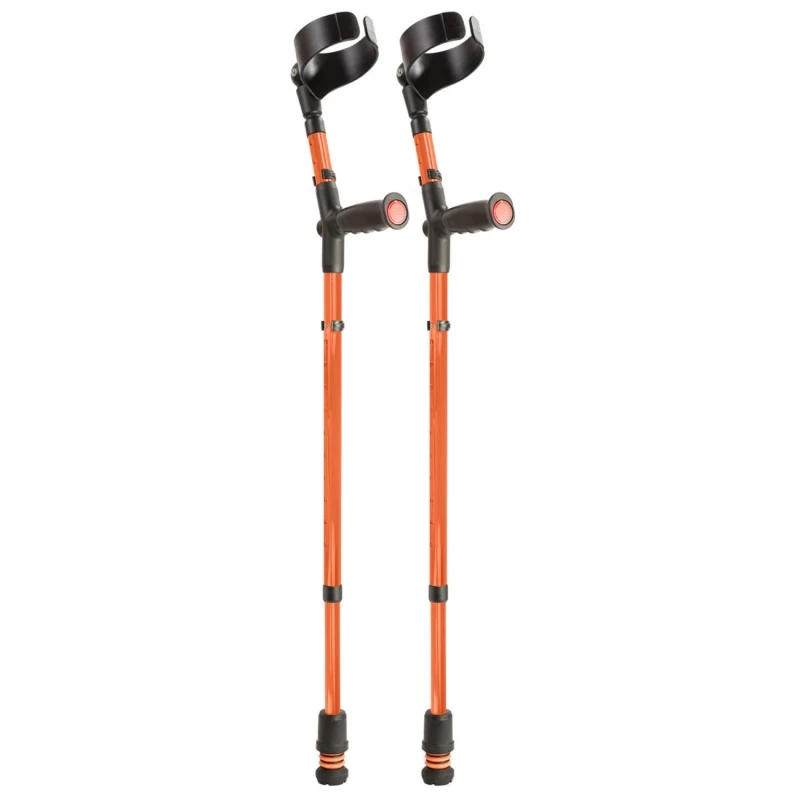 Flexyfoot Standard Soft Grip Handle Closed Cuff Orange Crutches (Pair) 1 Flexyfoot Standard Soft Grip Handle Closed Cuff Orange Crutches (Pair)