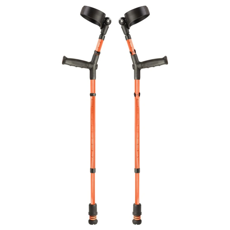 Flexyfoot Standard Soft Grip Handle Closed Cuff Orange Crutches (Pair) 2 Flexyfoot Standard Soft Grip Handle Closed Cuff Orange Crutches (Pair) - Image 2