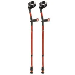 Flexyfoot Standard Soft Grip Handle Closed Cuff Red Crutches (Pair)