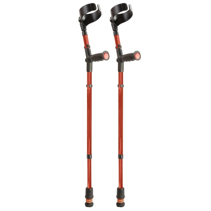 Flexyfoot Standard Soft Grip Handle Closed Cuff Red Crutches (Pair) 1 Flexyfoot Standard Soft Grip Handle Closed Cuff Red Crutches (Pair)