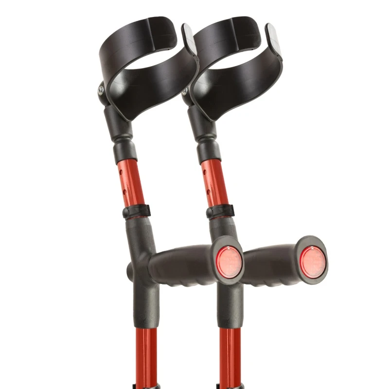 Flexyfoot Standard Soft Grip Handle Closed Cuff Red Crutches (Pair) 2 Flexyfoot Standard Soft Grip Handle Closed Cuff Red Crutches (Pair) - Image 2