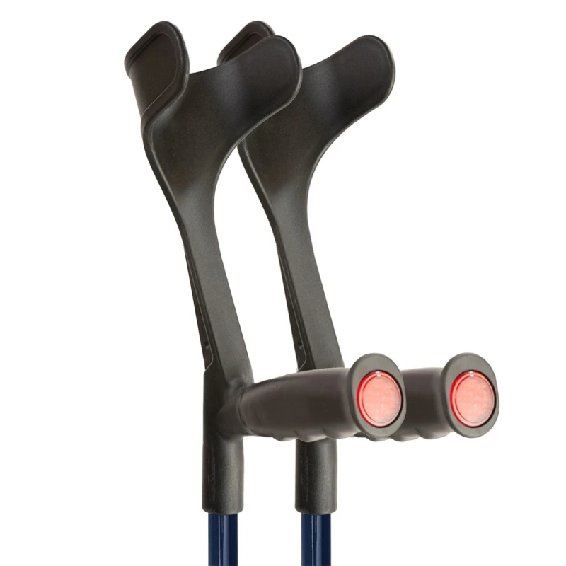 Flexyfoot Standard Soft Grip Handle Open Cuff Blue Crutches (Pair) 2 Flexyfoot Standard Soft Grip Handle Open Cuff Blue Crutches (Pair) - Image 2