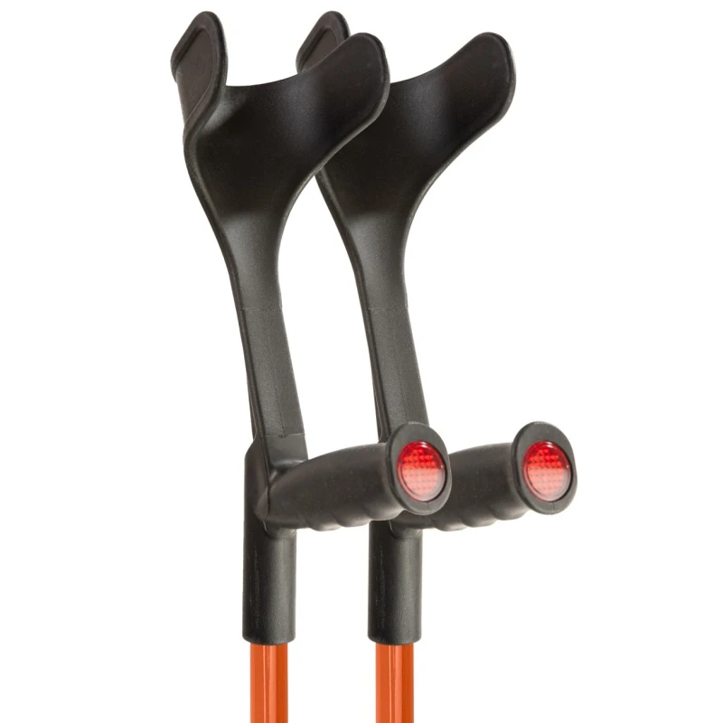 Flexyfoot Standard Soft Grip Handle Open Cuff Orange Crutches (Pair) 2 Flexyfoot Standard Soft Grip Handle Open Cuff Orange Crutches (Pair) - Image 2