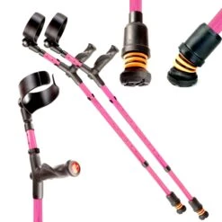 Flexyfoot Anatomic Comfort-Grip Double-Adjustable Crutches (Pair) -Rehabilitation Exercise Equipment flexyfoot comfort grip pink pair 23