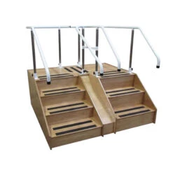 Non-Slip Alcove Rehabilitation Steps With Adjustable Handrails