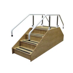 Non-Slip Conventional Rehabilitation Steps With Adjustable Handrails